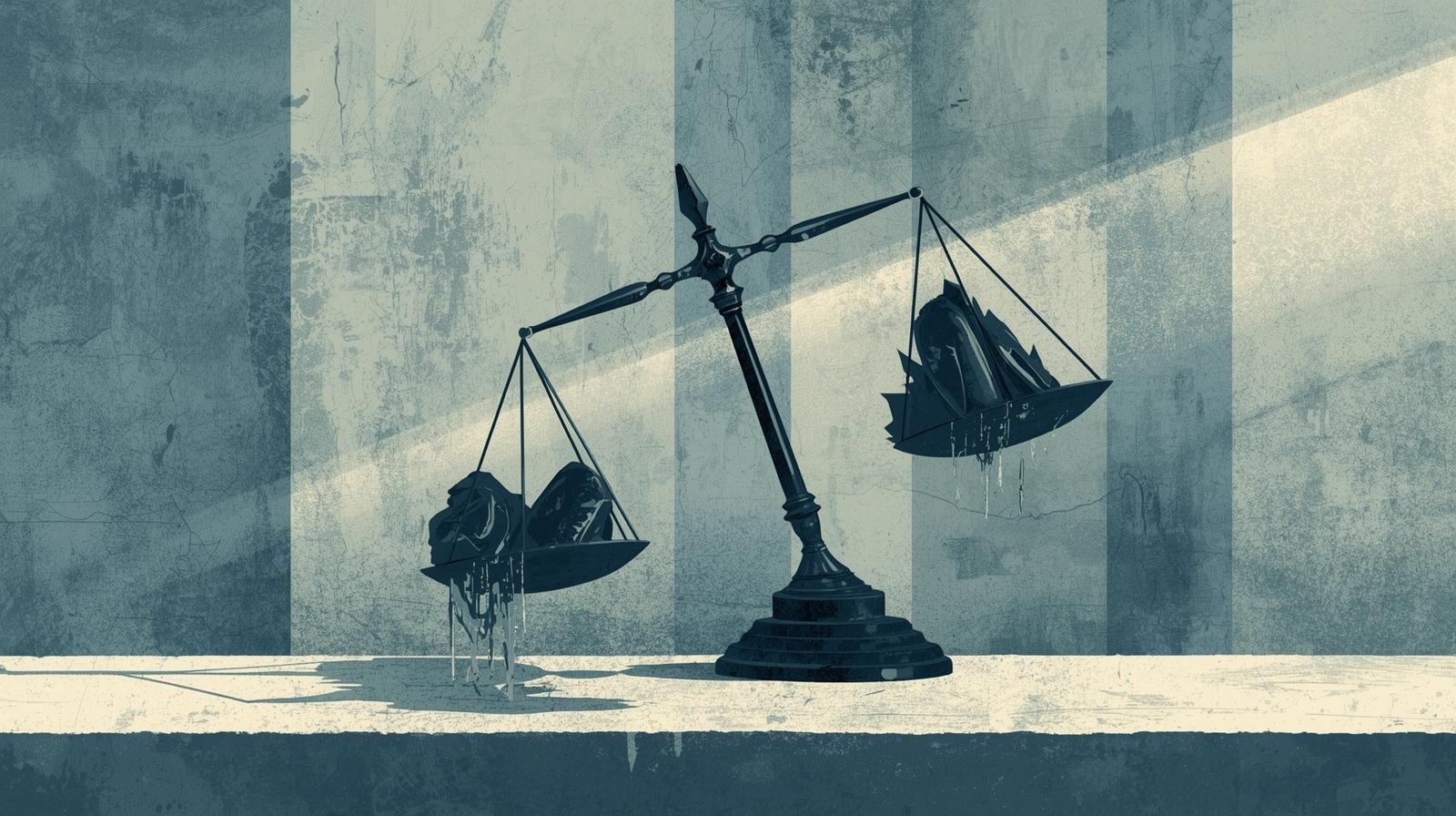 create a horizontal picture of inbalance of the law